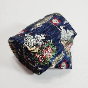 Tabasco Multicolor Nesting Herons Pattern Men's Silk Neck Tie  60x3.5"